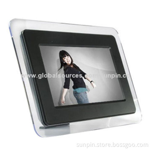 7-inch Single Function Digital Photo Frame with Resolution 480*234, Acrylic Shell